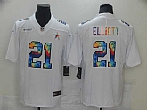 Nike Cowboys 21 Ezekiel Elliott White Vapor Untouchable Rainbow Limited Jersey,baseball caps,new era cap wholesale,wholesale hats